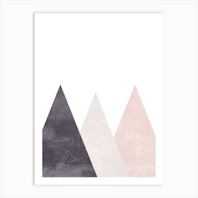 Mountains Pink Cotton Abstract Art Print