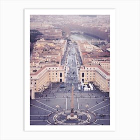 The Piazza Saint Peters Square From Above Rome Italy Art Print