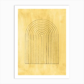 Mustard boho arch Art Print