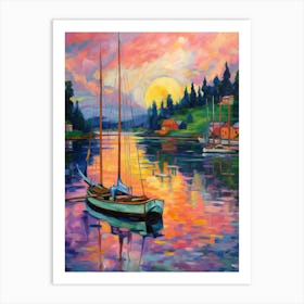 Gig Harbor Washington Retro Pop Art 3 Art Print