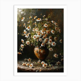 Baroque Floral Still Life Oxeye Daisy 2 Art Print