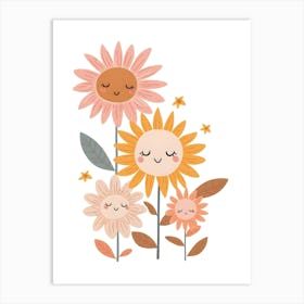 Cute Sunflowers Kids and Nursery Art Print