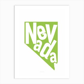 Nevada State Typography Art Print