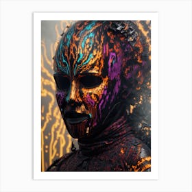 Strange Face Mask Art Art Print