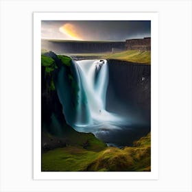 Thorufoss, Iceland Realistic Photograph (2) Art Print