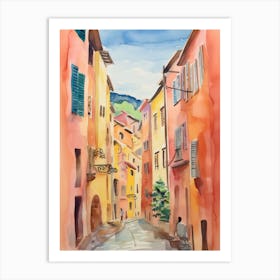 Perugia, Italy Watercolour Streets 4 Art Print