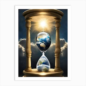 Hourglass With Earth Art Print