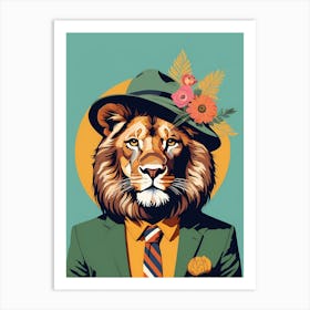 Lion Portrait In A Suit (16) Art Print