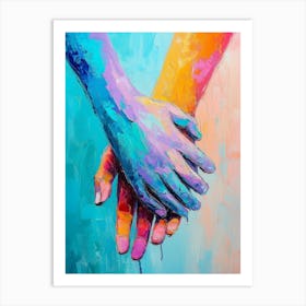 Two Hands Holding Each Other 1 Art Print