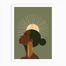 African Woman With Sun Art Print