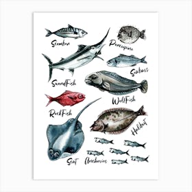 Watercolor Fishes Art Print