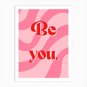 Red and Pink Girly self-love quote  Art Print