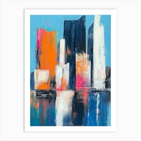 Abstract Painting Of Urban Skyscrapers Art Print