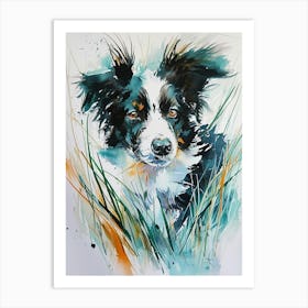 Border Collie Watercolor Painting 3 Art Print