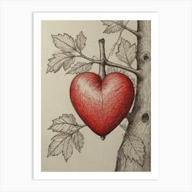 Heart On A Tree 2 Art Print