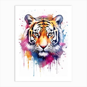 Tiger Art In Watercolor Painting Style 3 Art Print