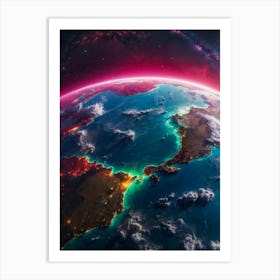 Beautiful Earth from Space Art Print