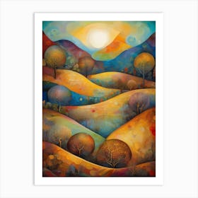 Sunset In The Hills Art Print