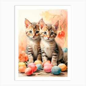 Easter Kittens Art Print