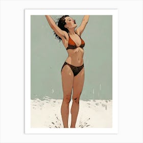 "Summer Breeze: A Photorealistic Bikini Throw" Art Print