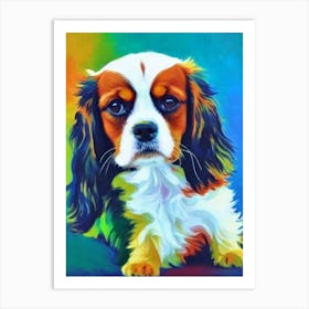 Cavalier King Charles 2 Spaniel Fauvist Style Dog Art Print