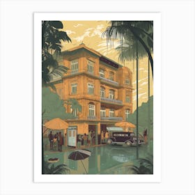 Rangoon Myanmar Travel Illustration 3 Art Print