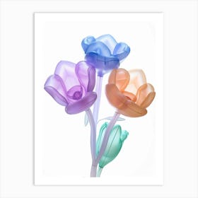 Dreamy Inflatable Flowers Periwinkle 1 Art Print