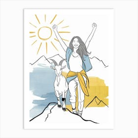 Goat And Woman Art Print