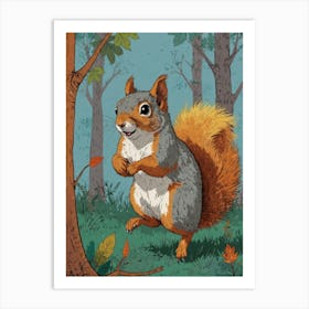 Squirrel In The Woods 5 Art Print