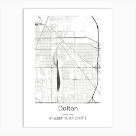 Dolton,United States Minimalist Map Art Print