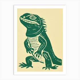 Iguana Bold Block 4 Art Print