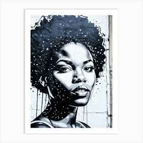 Graffiti Mural Of Beautiful Black Woman 261 Art Print