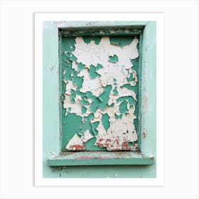 Old Green Paintwork On Wall Peeling Off 1 Art Print