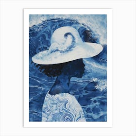 Blue Hat 3 Art Print