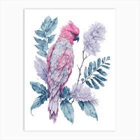 Pink Cockatoo Painting (9) Art Print