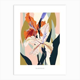 Colourful Flower Illustration Poster Gladiolus 1 Art Print