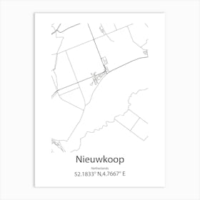 Nieuwkoop,Netherlands Minimalist Map Art Print