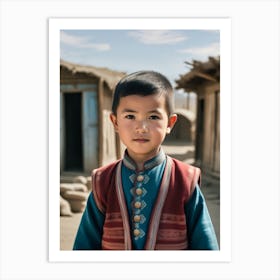 Uyghur Child In Village Art Print