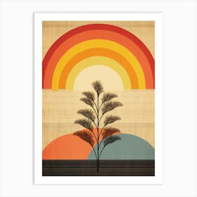 Tree And A Rainbow boho art Art Print