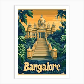 Aihrgdesign A Vintage Travel Poster Of Bangalore 4 Art Print