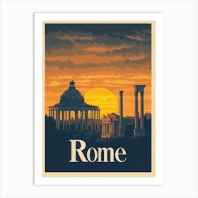 Aihrgdesign A Mid Century Modern Travel Poster For Rome Showi 1c60c33a 533e 472d A46c 67e1ba71710e 3 Art Print