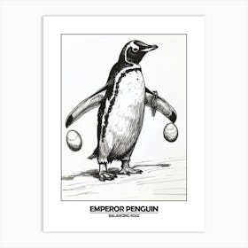 Penguin Balancing Eggs Poster 3 Art Print