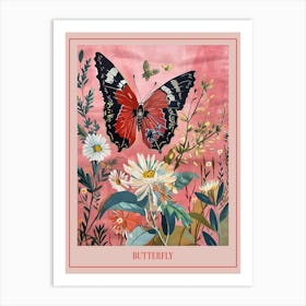 Floral Animal Painting Butterfly 2 Poster Art Print