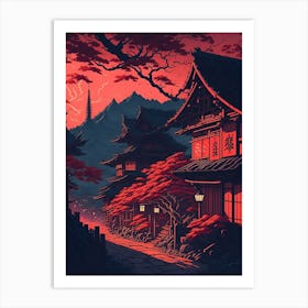 Japan sunset Art Print