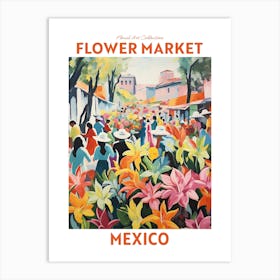 Mexico Flower Market Floral Art Print Travel Print Plant Art Modern Style Art Print