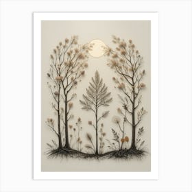 Moonlight Trees Art Print