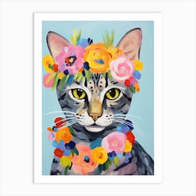 Egyptian Cat With A Flower Crown Painting Matisse Style 1 Art Print