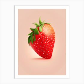 A Single Strawberry, Fruit, Comic 1 Art Print