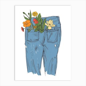 Garden Inspired Jeans Art Print