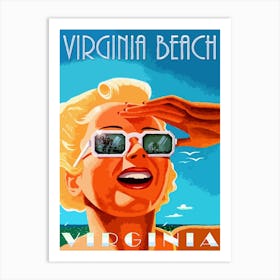 Sunny Virginia, Sunglasses Girl Art Print